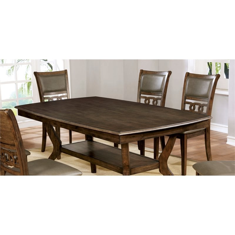 Furniture of America Angie Transitional Wood Dining Table in Satin Walnut