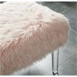 Furniture of America Raven I Contemporary Fabric Upholstered Ottoman in Pink