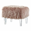 Furniture of America Raven I Contemporary Fabric Upholstered Ottoman in Pink