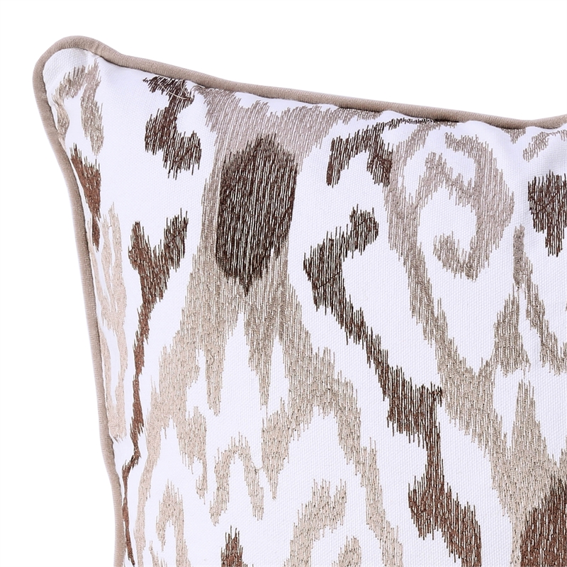 Furniture of America Tango Cotton Throw Pillow in Latte Brown (Set of 2)