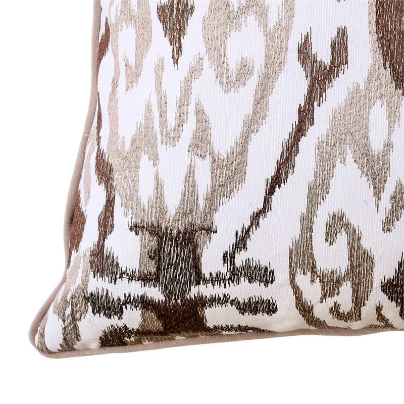 Furniture of America Tango Cotton Throw Pillow in Latte Brown (Set of 2)