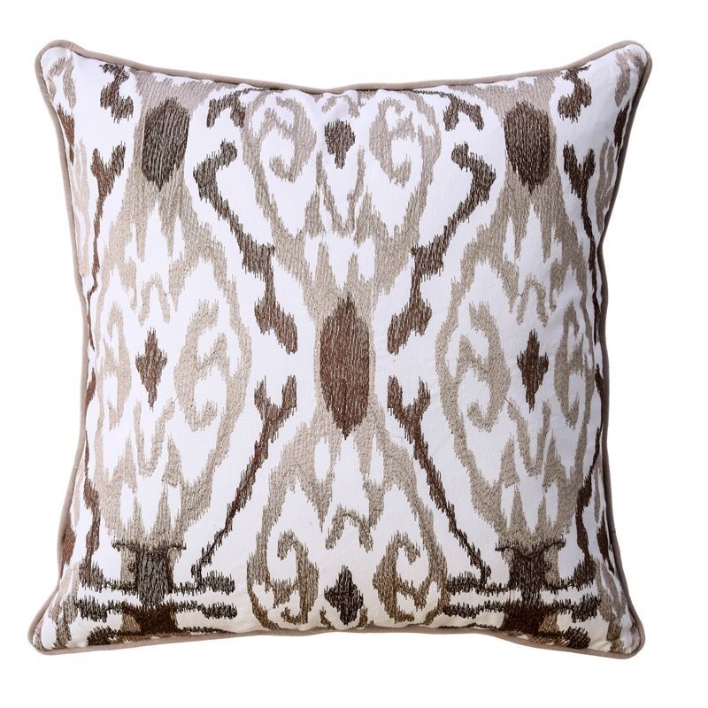 Furniture of America Tango Cotton Throw Pillow in Latte Brown (Set of 2)