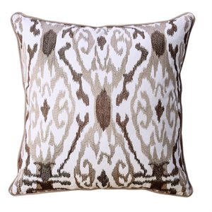 furniture of america tango contemporary cotton throw pillow in latte (set of 2)