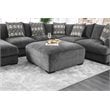 Furniture of America Turnstein Contemporary Chenille Square Ottoman in Gray