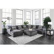 Furniture of America Turnstein Contemporary Chenille Square Ottoman in Gray