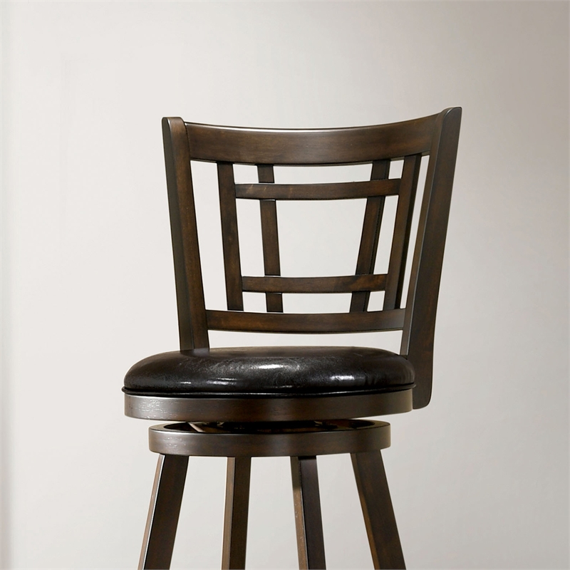 Furniture of America Charleen Wood 29-Inch Swivel Bar Stool in Brown Cherry