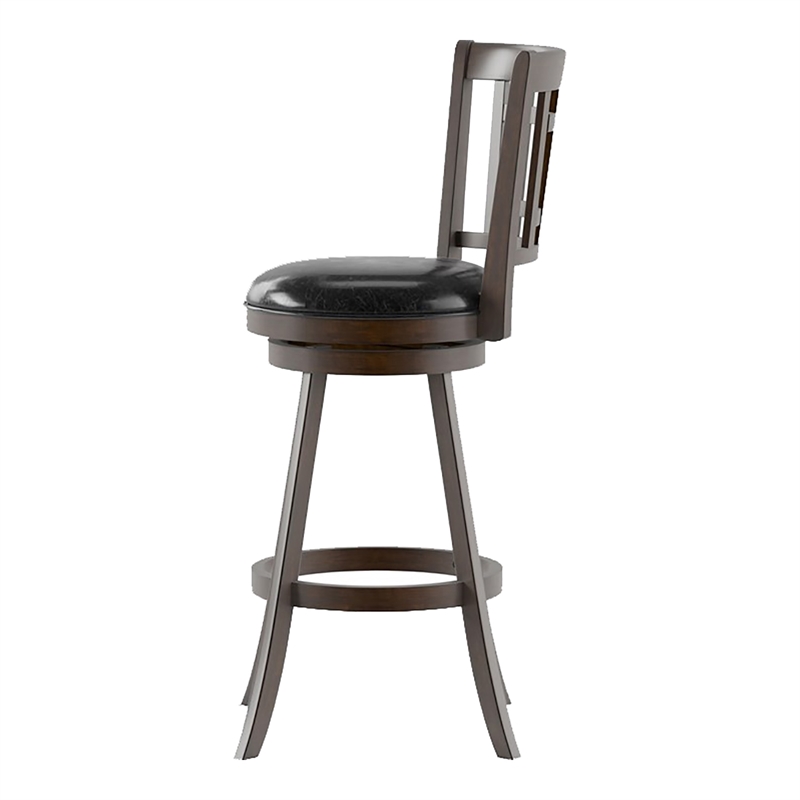 Furniture of America Charleen Wood 29-Inch Swivel Bar Stool in Brown Cherry
