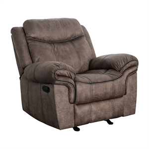 furniture of america frankenbon faux leather upholstered recliner in brown
