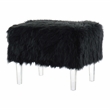 Furniture of America Raven I Contemporary Fabric Upholstered Ottoman in Black