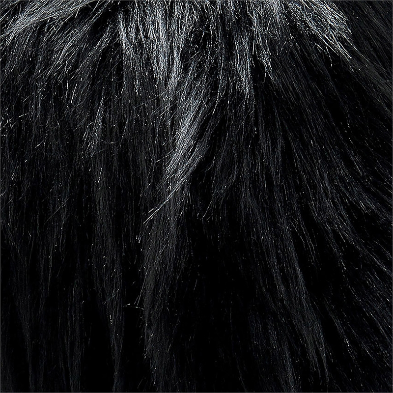 Furniture of America Raven I Contemporary Fabric Upholstered Ottoman in Black