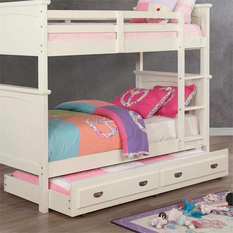 Furniture of America Delphine Transitional Solid Wood Trundle in White
