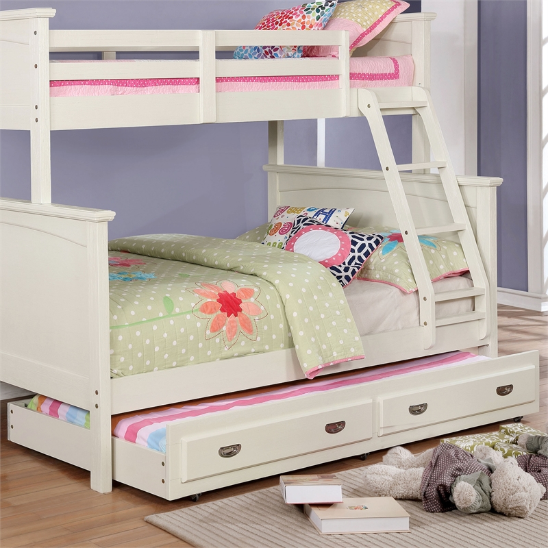 Furniture of America Delphine Transitional Solid Wood Trundle in White