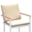 Furniture of America Tinna Aluminum Patio Arm Chair in White and Oak (Set of 2)