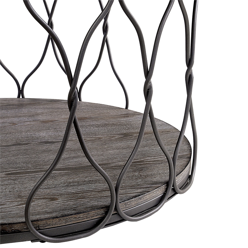 Furniture of America Haverford Wood 1-Shelf End Table in Weathered Gray