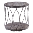 Furniture of America Haverford Wood 1-Shelf End Table in Weathered Gray