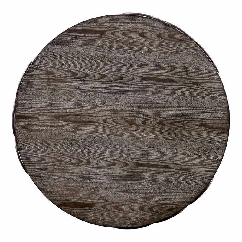 Furniture of America Haverford Wood 1-Shelf End Table in Weathered Gray