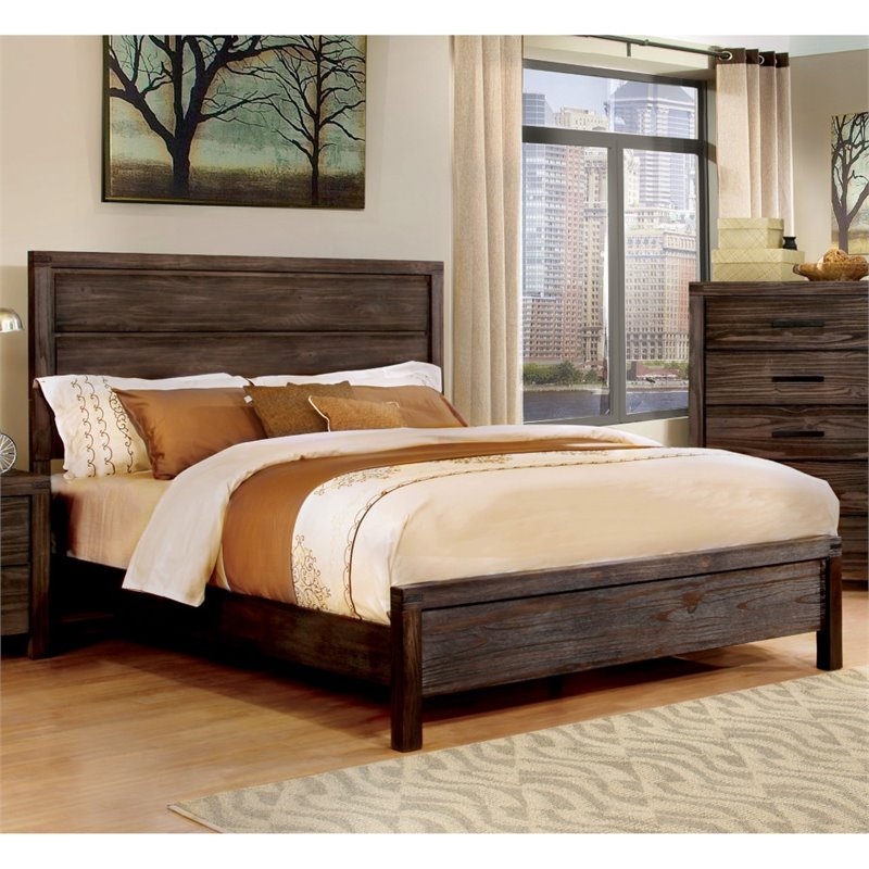 Bahlmer 3 Piece Queen Panel Bed with Nightstand (Set of 2) Set in Rustic Brown