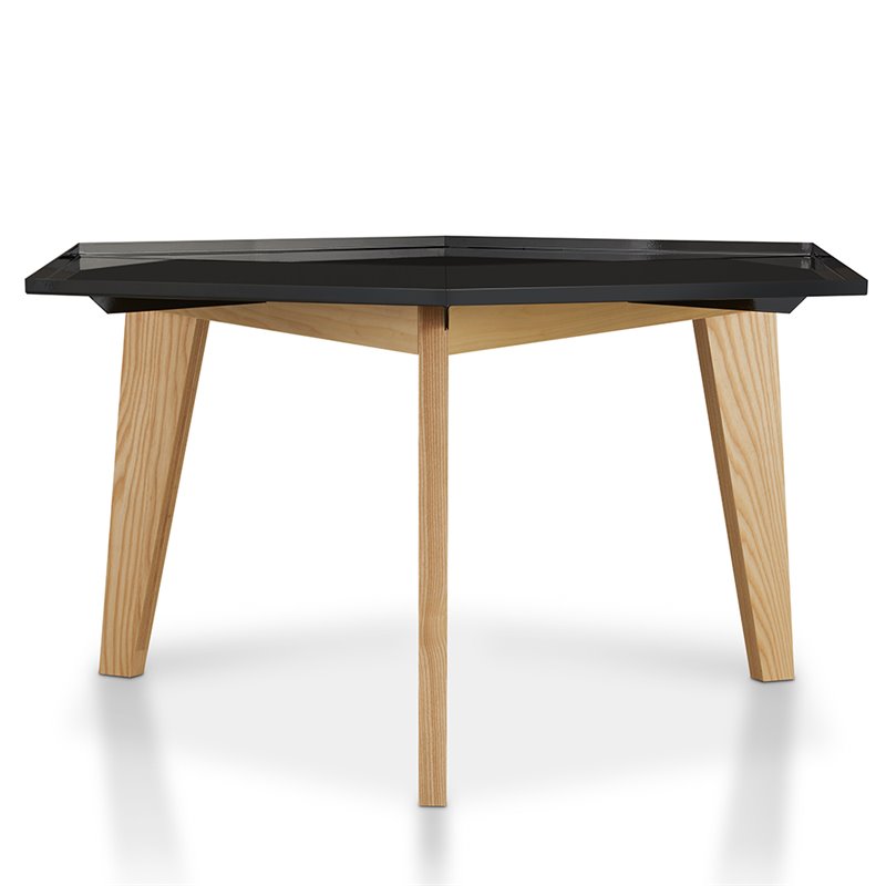 Furniture of America Bok 2-Piece Black Wood Coffee and End Table Set