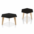 Furniture of America Bok 2-Piece Black Wood Coffee and End Table Set