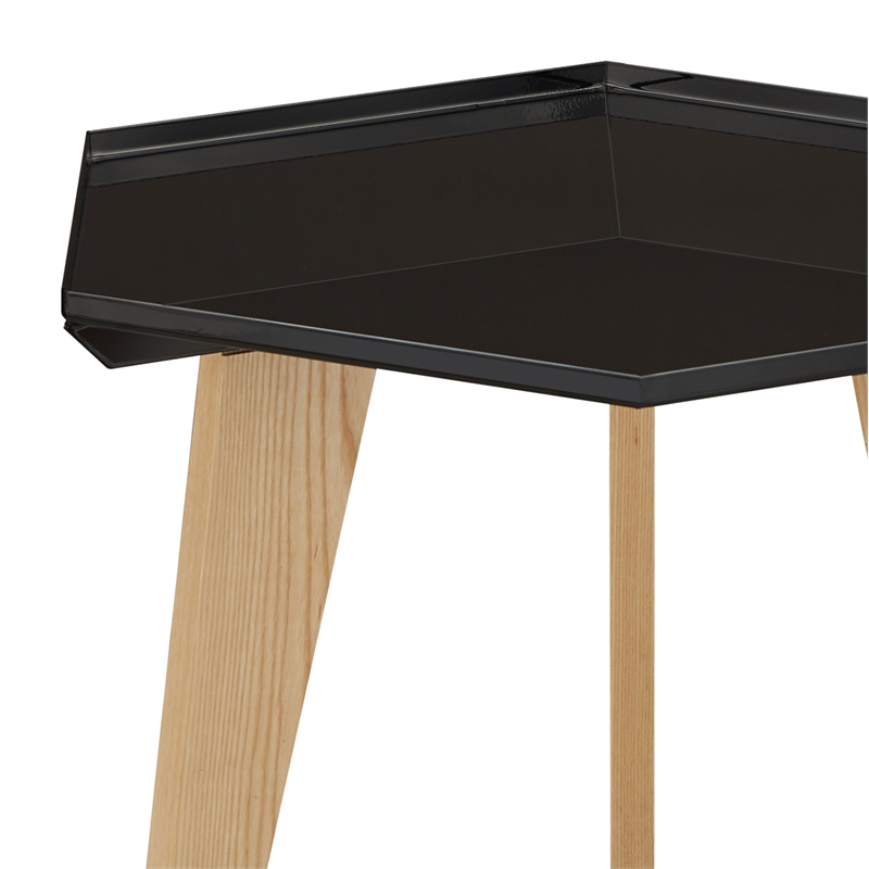 Furniture of America Bok 2-Piece Black Wood Coffee and End Table Set