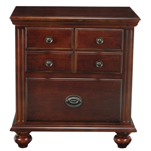 furniture of america mills transitional solid wood 2-drawer nightstand in cherry