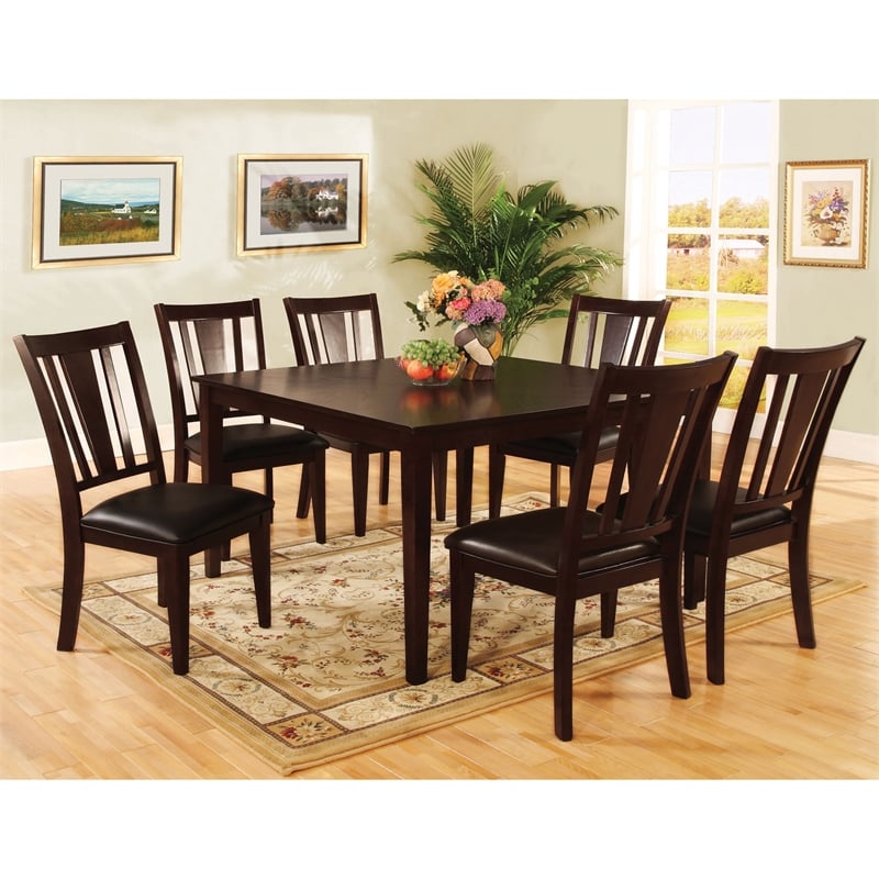 Furniture of America Orellana Wood Padded Dining Chair in Espresso (Set ...