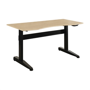 furniture of america glenda modern adjustable wood top standing desk in natural and black