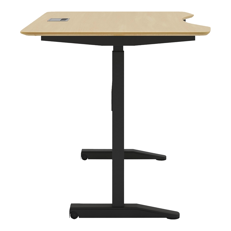 Furniture of America Glenda Metal Adjustable Long Standing Desk in Black