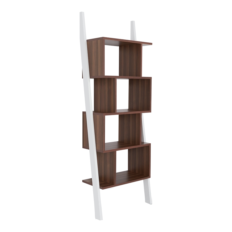 Furniture of America Lili Contemporary Wood 4-Shelf Bookcase in Light Walnut