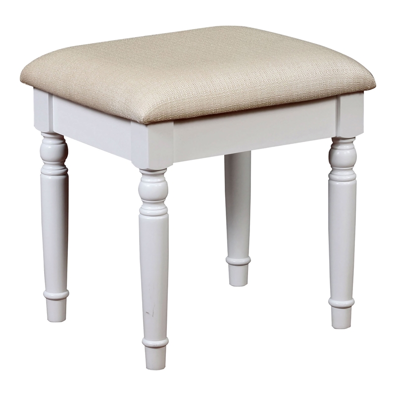 Furniture of America Diane Contemporary Wood 3-Piece Vanity Set in White