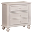Furniture of America Noell Solid Wood 2-Drawer Kids Nightstand in White