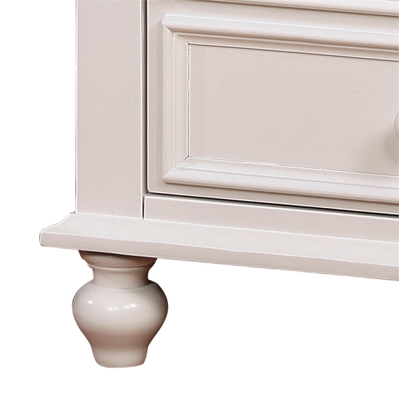 Furniture of America Noell Solid Wood 2-Drawer Kids Nightstand in White