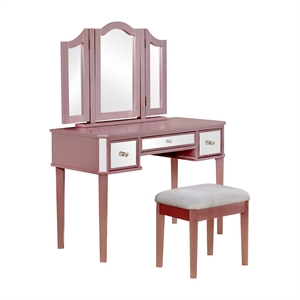 furniture of america buete contemporary wooden vanity set
