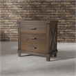 Furniture of America Andrew Rustic Wood 3-Drawer Nightstand in Dark Walnut