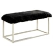 Furniture of America Olympic Contemporary Fabric Padded Long Bench in Black