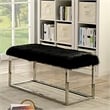 Furniture of America Olympic Contemporary Fabric Padded Long Bench in Black