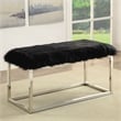 Furniture of America Olympic Contemporary Fabric Padded Long Bench in Black
