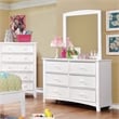 Furniture of America Dimanche Solid Wood Dresser and Mirror in White