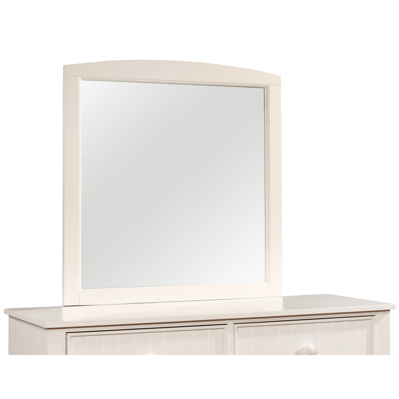 Furniture of America Dimanche Solid Wood Dresser and Mirror in White