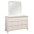Furniture of America Dimanche Solid Wood Dresser and Mirror in White