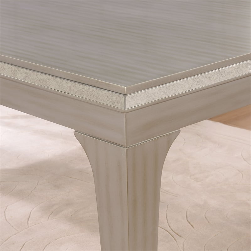 Furniture of America Desi 84-Inch Wood Rectangle Dining Table in Silver