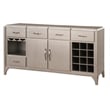 Furniture of America Desi Wood Dining Buffet Cabinet with Wine Rack in Silver