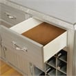 Furniture of America Desi Wood Dining Buffet Cabinet with Wine Rack in Silver