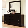 Furniture of America Brighton 2-Piece Solid Wood Dresser and Mirror in Espresso