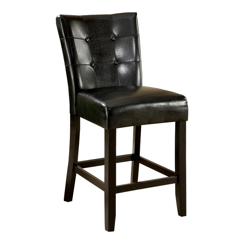 Furniture of America Peeves Wood Counter Height Chair in Espresso (Set of 2)