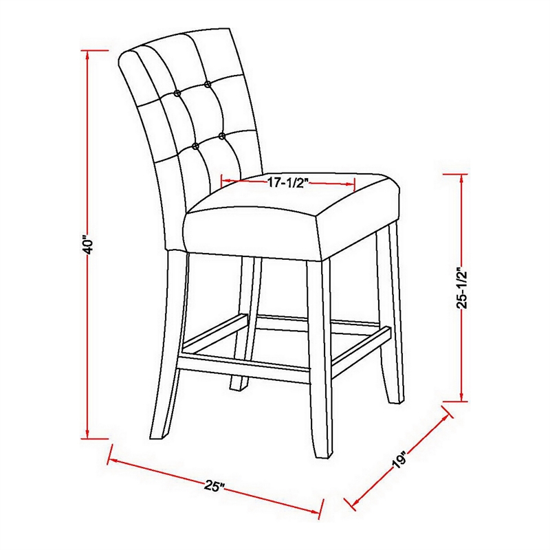 Furniture of America Peeves Wood Counter Height Chair in Espresso (Set of 2)