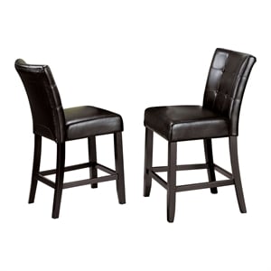 Furniture of America Peeves Wood Counter Height Chair in Espresso (Set of 2)