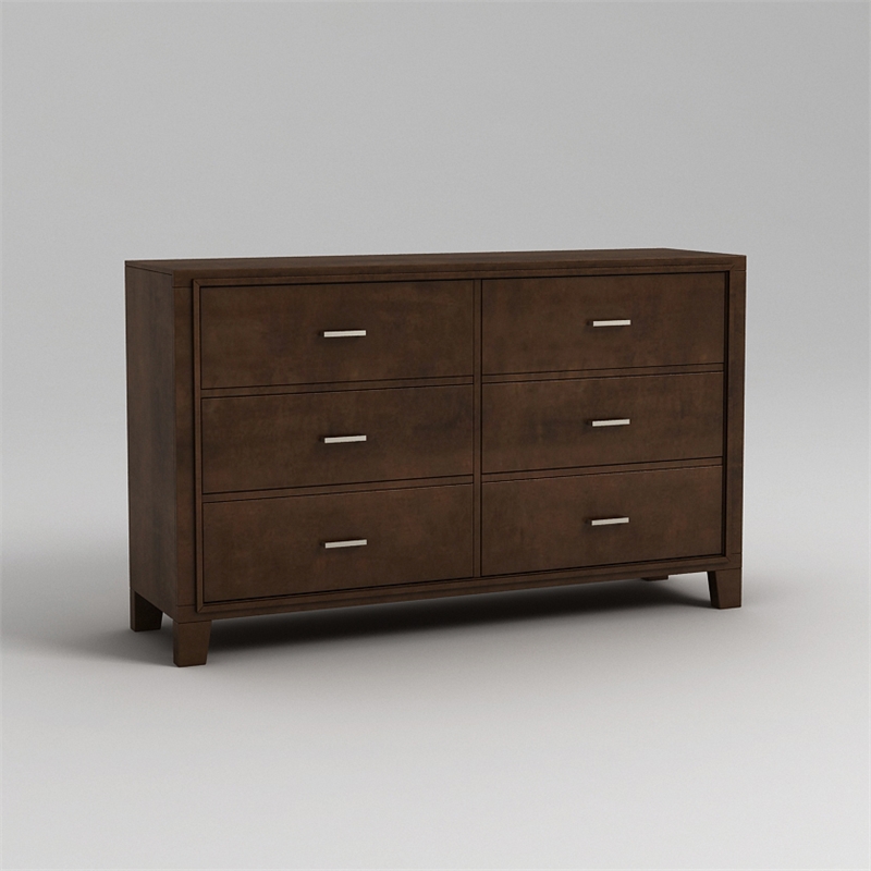 Furniture of America Sirius Wood 2-Piece Dresser and Mirror Set in Brown Cherry