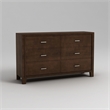 Furniture of America Sirius Wood 2-Piece Dresser and Mirror Set in Brown Cherry