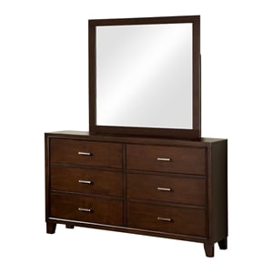 furniture of america sirius 2-piece dresser and mirror set